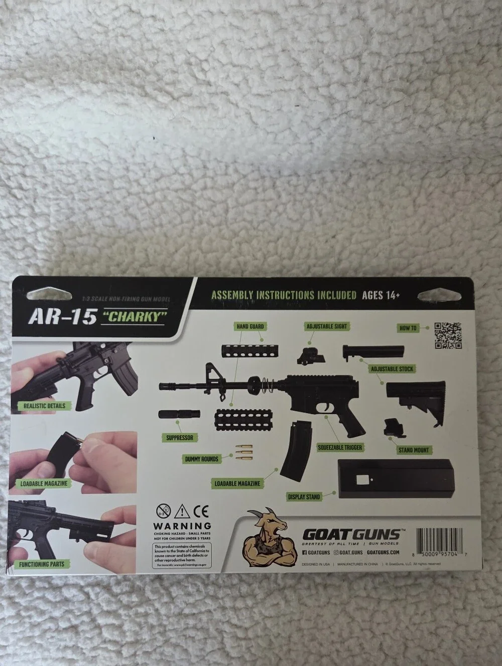 GOAT GUNS Miniature AR 15 (Charky) | 1:3 Scale Diecast Metal Model Building Kit